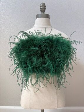 Lamarque Emerald Green Feather Bandeau Top